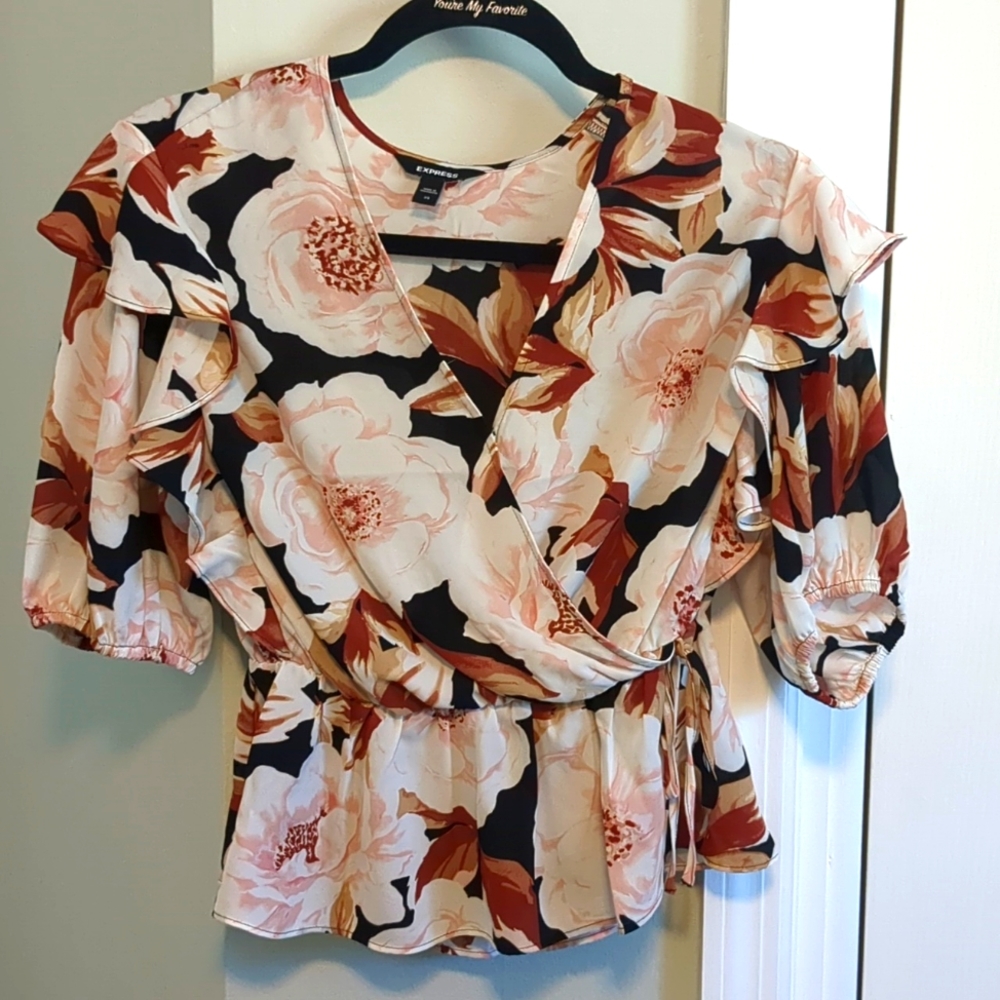 Express tie waist blouse xs
